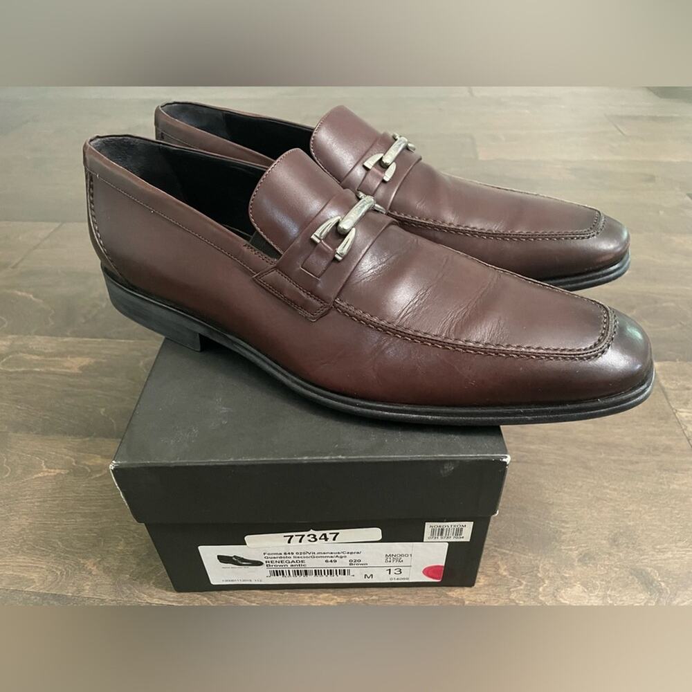 Bruno Magli Renegade Leather Loafer Mens Size 13 in Brown Antic
